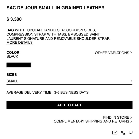 NWT black small Saint Laurent ‘Sac Du Jour’ handbag (O/S) - Picture 6 of 14